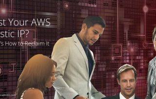 Team of professionals discussing AWS solutions with banner text “Lost Your AWS Elastic IP? Here’s How to Reclaim It” – ServerAdminz