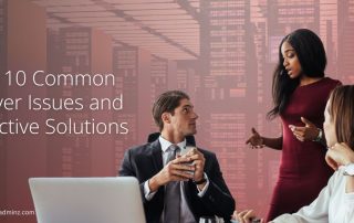 Team discussing server issues and solutions – banner for “Top 10 Common Server Issues and Effective Solutions” by ServerAdminz.